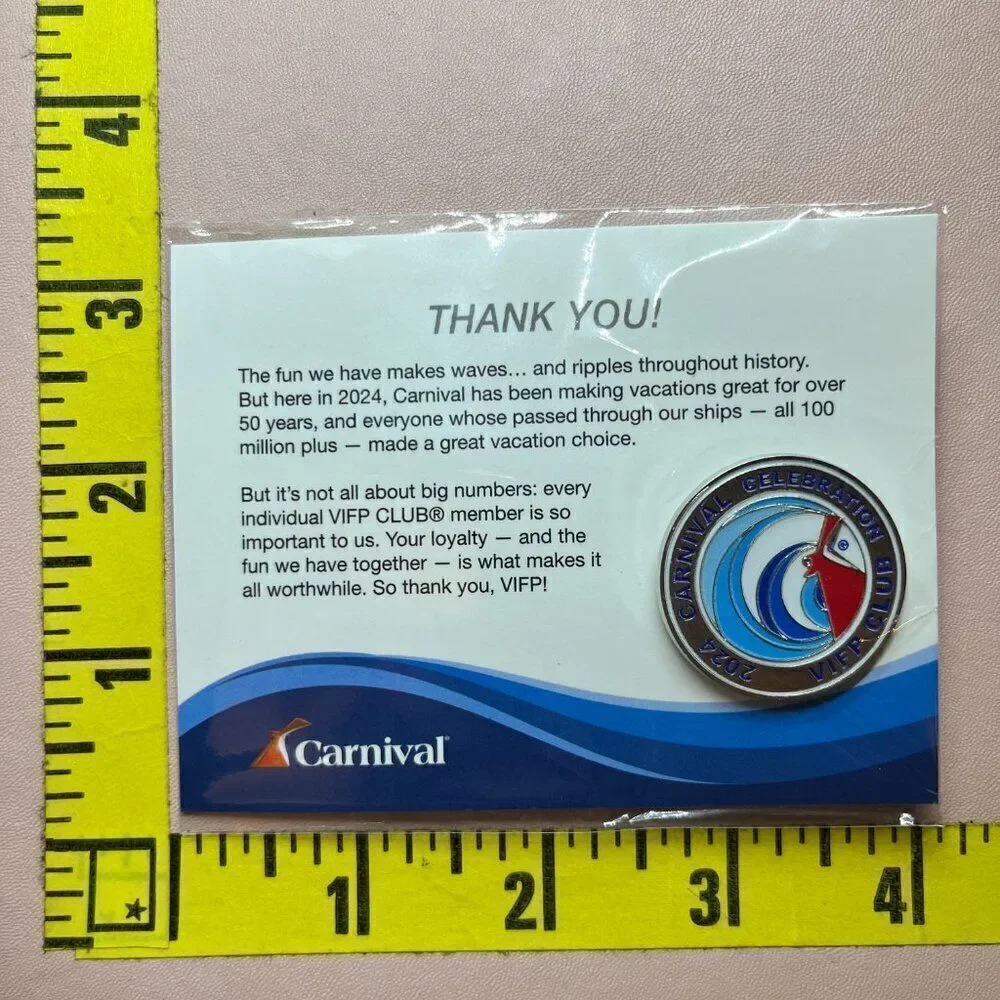 NEW Carnival Cruise Line Ship Celebration 2024 VIFP Club Pin